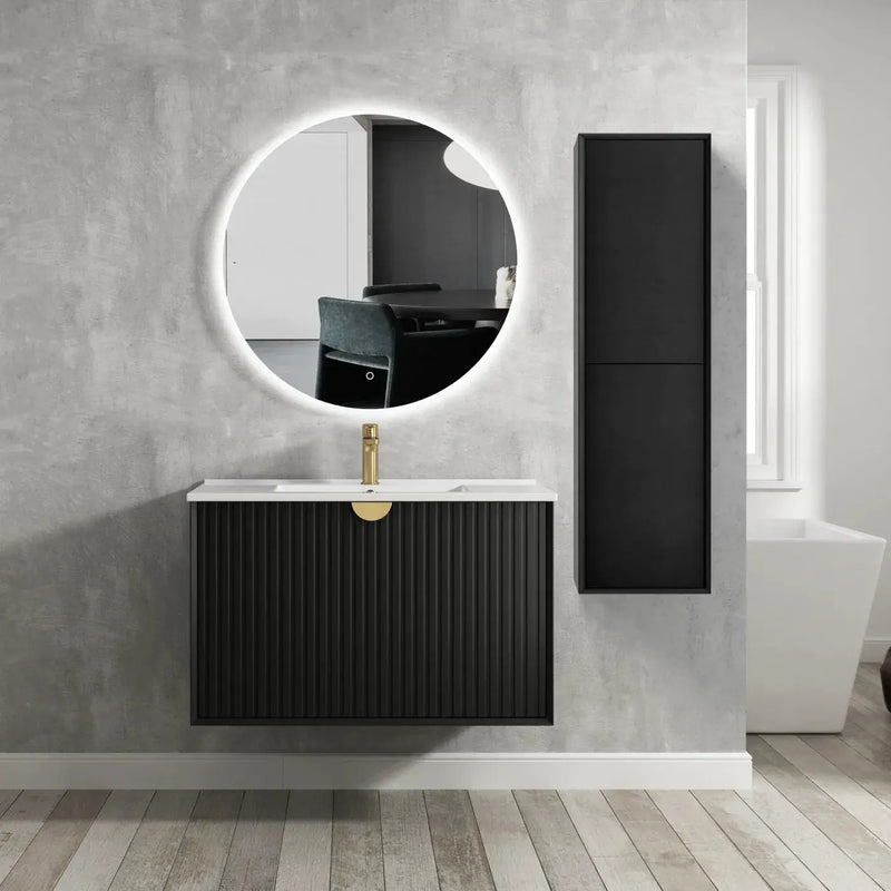MARLO TALL BOY 350X300X1200 MATTE BLACK FIL Kitchen Bathroom