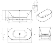 Attica Celine BTW Multi-fit Bath with Overflow otti