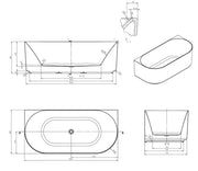 Attica Celine BTW Multi-fit Bath with Overflow otti