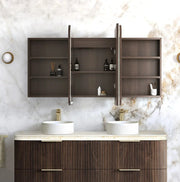 LED Newport 1500(W)x750(H) Sable Walnut Shaving Cabinet - Premium Edition otti