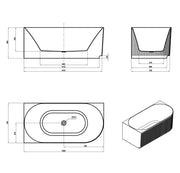 Attica Havana Corner 1500 Fluted Bath with Overflow otti