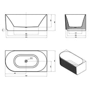 Attica Havana Corner 1500 Fluted Bath with Overflow otti