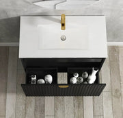 MATTE BLACK MARLO 600MM WALL HUNG VANITY FIL Kitchen Bathroom