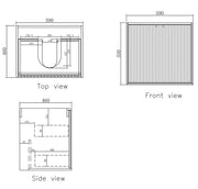 MATTE BLACK MARLO 600MM WALL HUNG VANITY FIL Kitchen Bathroom