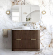 Havana Fluted Sable Walnut Floorstanding Curve Vanity otti
