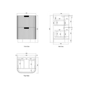 Havana Fluted Woodland Oak Floorstanding Curve Vanity (600/750/900/1200/1500MM) otti