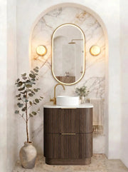 Havana Fluted Sable Walnut Floorstanding Curve Vanity otti