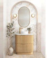 Havana Fluted Woodland Oak Floorstanding Curve Vanity (600/750/900/1200/1500MM) otti
