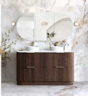 Havana Fluted Sable Walnut Floorstanding Curve Vanity otti