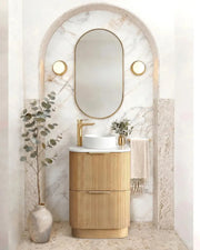 Havana Fluted Woodland Oak Floorstanding Curve Vanity (600/750/900/1200/1500MM) otti