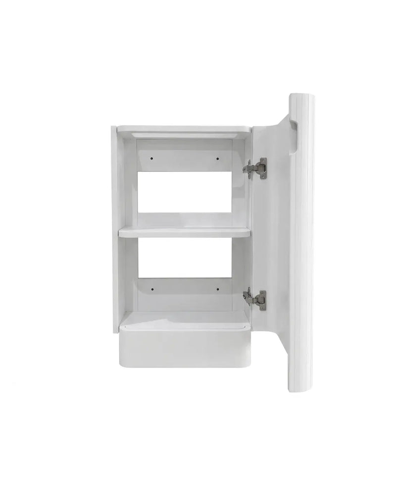 Maxi Space Saver Matte White Curved Floor Standing Vanity otti