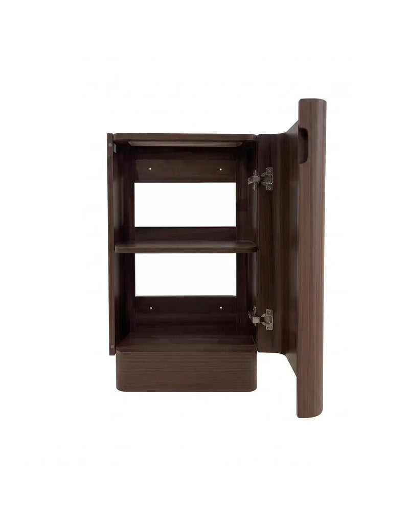 Maxi Space Saver Sable Walnut Curved Floor Standing Vanity otti