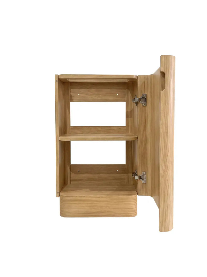 Maxi Space Saver Woodland Oak Curved Floor Standing Vanity otti