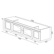 SATIN BLACK HAMPTON MARK II 1500MM DOUBLE BOWL WALL HUNG VANITY FIL Kitchen Bathroom