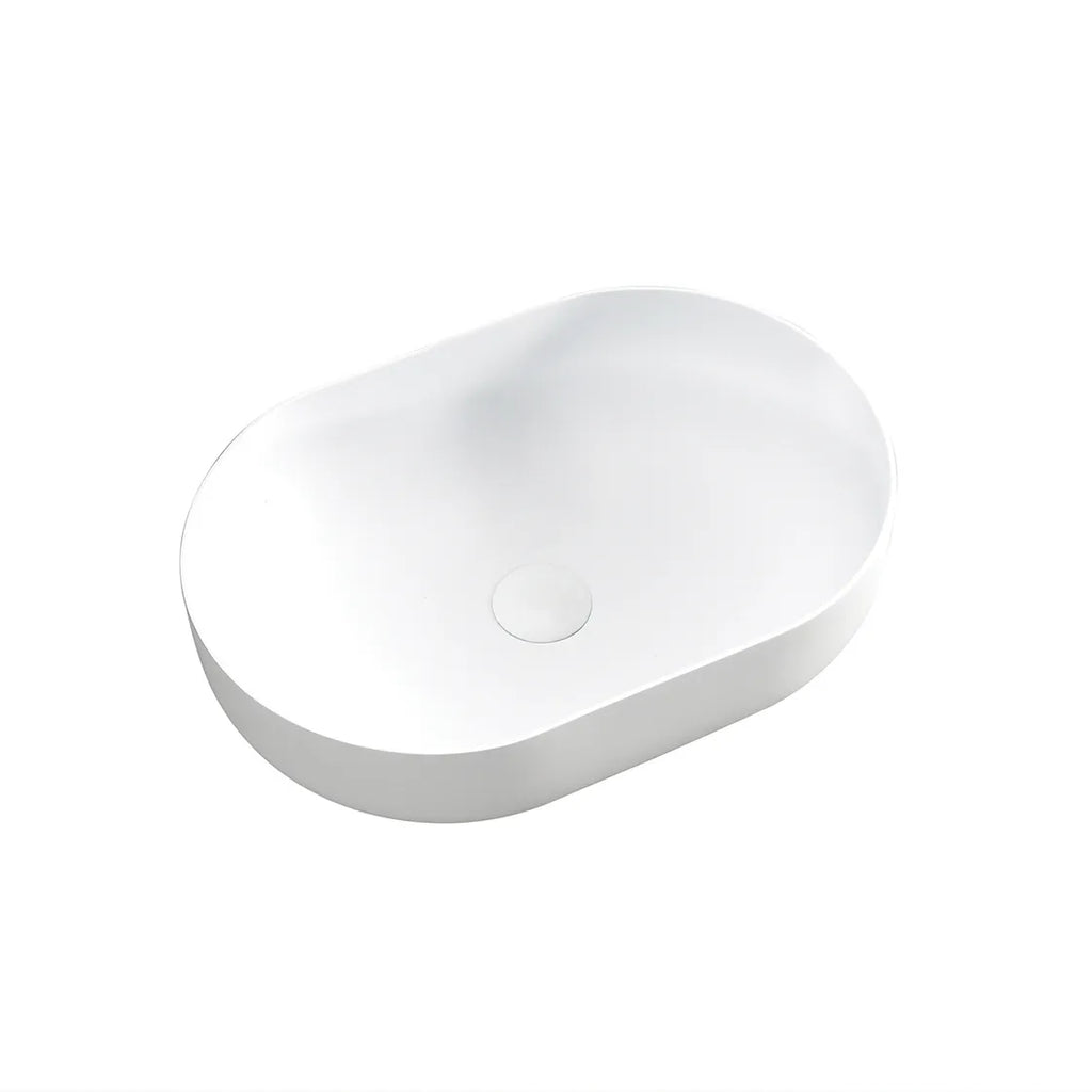 MATTE WHITE PORTOFINO SOLID SURFACE BASIN 500 X 345 X 135 MM (NO OVERFLOW)