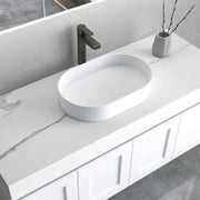 MATTE WHITE NOOSA SOLID SURFACE BASIN 585 X 385 X 110 MM (NO OVERFLOW) FIL Kitchen Bathroom
