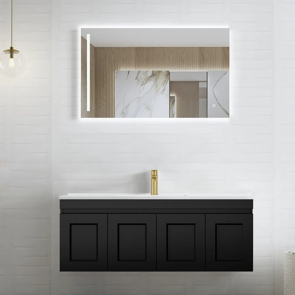 SATIN BLACK HAMPTON MARK II 1200MM WALL HUNG VANITY