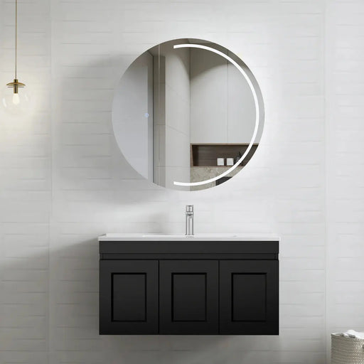 SATIN BLACK HAMPTON MARK II 900MM WALL HUNG VANITY FIL Kitchen Bathroom