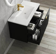 MATTE BLACK MARLO 750MM WALL HUNG VANITY FIL Kitchen Bathroom