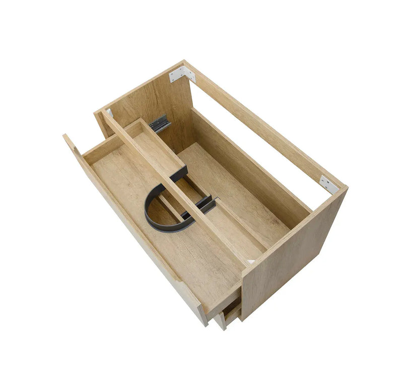 NATURAL OAK BYRON 750MM WALL HUNG VANITY FIL Kitchen Bathroom