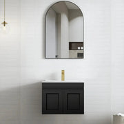 SATIN BLACK HAMPTON MARK II 600MM WALL HUNG VANITY FIL Kitchen Bathroom