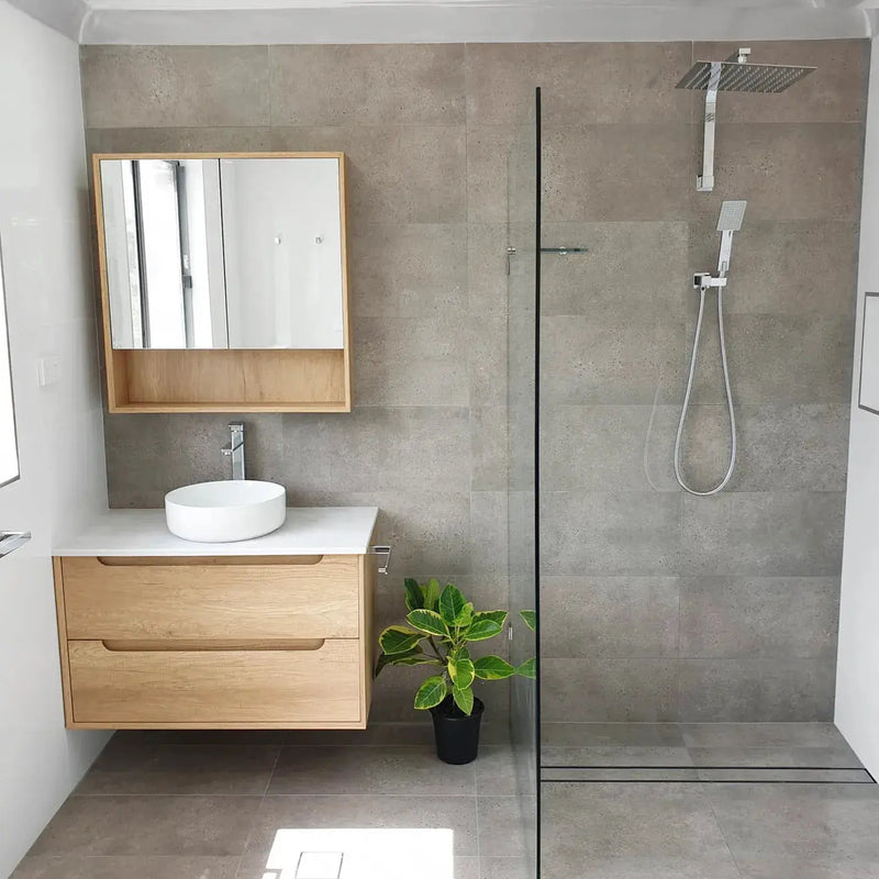 BYRON NATURAL OAK 750X800X150 SHAVING CABINET FIL Kitchen Bathroom