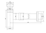 BOTTLE TRAP SQUARE  32/40MM WASTE, 40MM CONNECTION CHROME AND COLOURS FIL Kitchen Bathroom