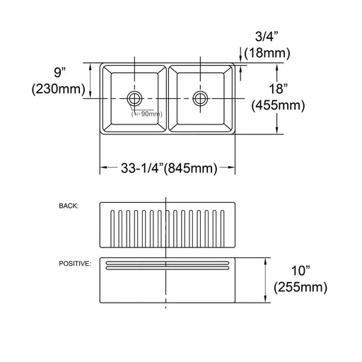 BOSTON BUTLER SINK DOUBLE BOWL 845X455X255mm FIL Kitchen Bathroom