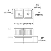 BOSTON BUTLER SINK DOUBLE BOWL 845X455X255mm FIL Kitchen Bathroom