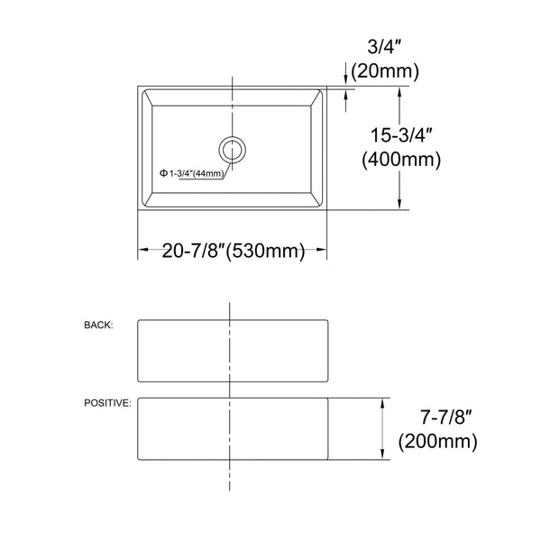 ESSENTIALS BUTLER SINK 530X400X200