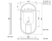 NOOSA LED OVAL MIRROR 900X450M FIL Kitchen Bathroom