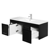 SATIN BLACK HAMPTON MARK II 1200MM WALL HUNG VANITY FIL Kitchen Bathroom