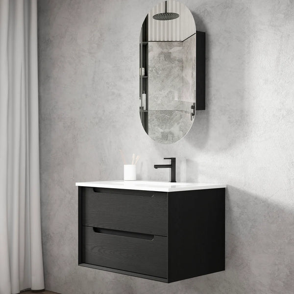 BLACK OAK BYRON 750MM WALL HUNG VANITY