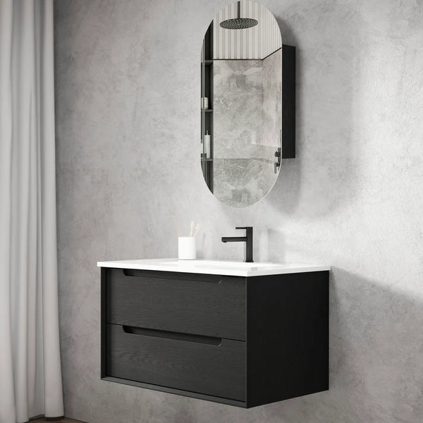 BLACK OAK BYRON 900MM WALL HUNG VANITY