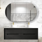 BLACK OAK BYRON 1500MM DOUBLE BASIN WALL HUNG VANITY FIL Kitchen Bathroom