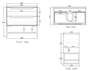 BLACK OAK BYRON 900MM WALL HUNG VANITY FIL Kitchen Bathroom