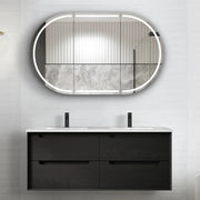 BLACK OAK BYRON 1200MM DOUBLE BOWL WALL HUNG VANITY FIL Kitchen Bathroom