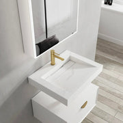 MOONLIGHT 600X460X80 MM SOLID SURFACE TOP WALL HUNG BASIN FIL Kitchen Bathroom