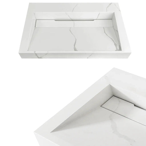 MOONLIGHT 600X460X80 MM SOLID SURFACE TOP WALL HUNG BASIN FIL Kitchen Bathroom