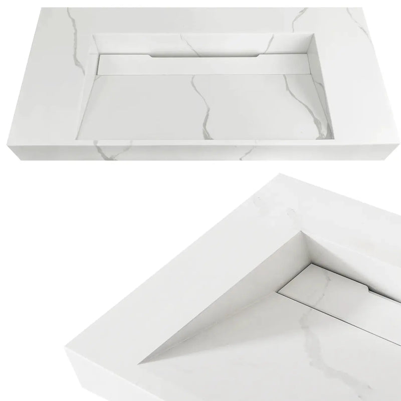 MOONLIGHT 750X460X80MM SOLID SURFACE TOP WALL HUNG BASIN FIL Kitchen Bathroom