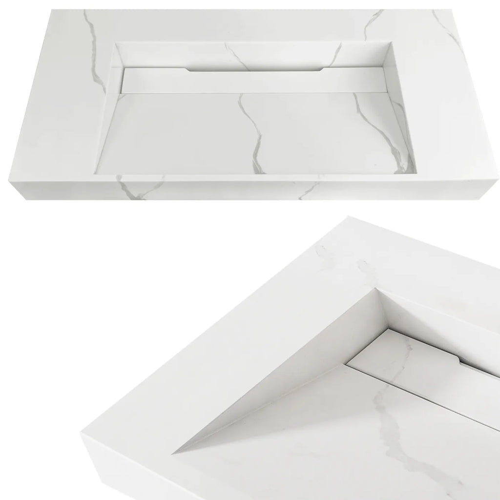 MOONLIGHT 750X460X80MM SOLID SURFACE TOP WALL HUNG BASIN