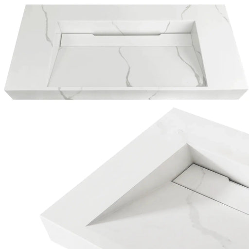 MOONLIGHT 750X460X80MM SOLID SURFACE TOP WALL HUNG BASIN FIL Kitchen Bathroom