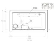 AVALON LED MIRROR 1200X700 - NO WARRANTY FIL Kitchen Bathroom