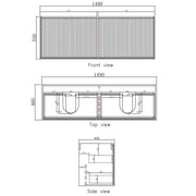 MATTE BLACK MARLO 1500MM DOUBLE BOWL WALL HUNG VANITY FIL Kitchen Bathroom