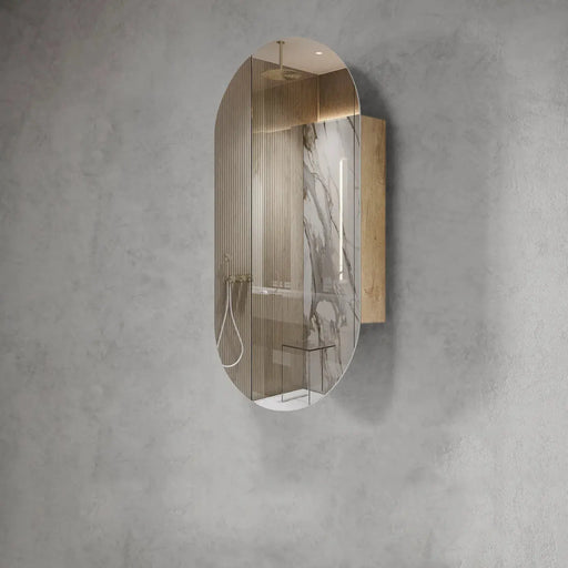 NOOSA PILL SHAPE NATURAL OAK SHAVING CABINET FIL Kitchen Bathroom
