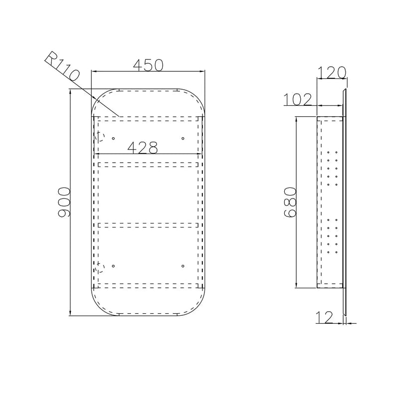 NEWPORT 900X450 SHAVING CABINET NATURAL OAK FIL Kitchen Bathroom