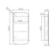 NEWPORT 900X450 SHAVING CABINET BLACK OAK FIL Kitchen Bathroom