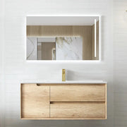 NATURAL OAK BYRON 1200MM SINGLE BOWL WALL HUNG VANITY FIL Kitchen Bathroom