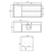 NATURAL OAK BYRON 1200MM SINGLE BOWL WALL HUNG VANITY FIL Kitchen Bathroom