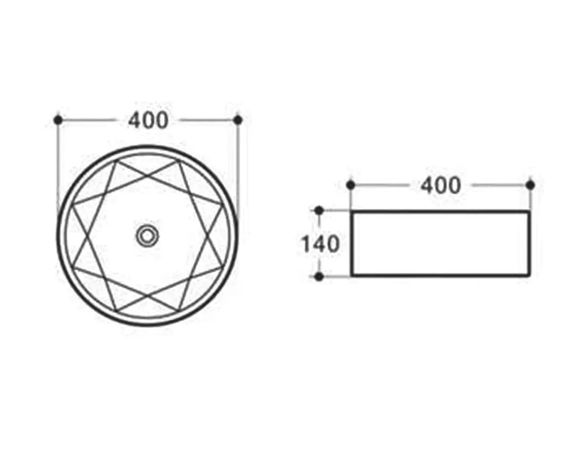 STAR BASIN ROUND MATT GOLD 400X400X140 FIL Kitchen Bathroom